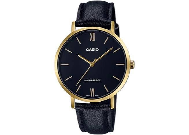 Casio LTP-VT01GL-1B Gold Watch with Leather Strap