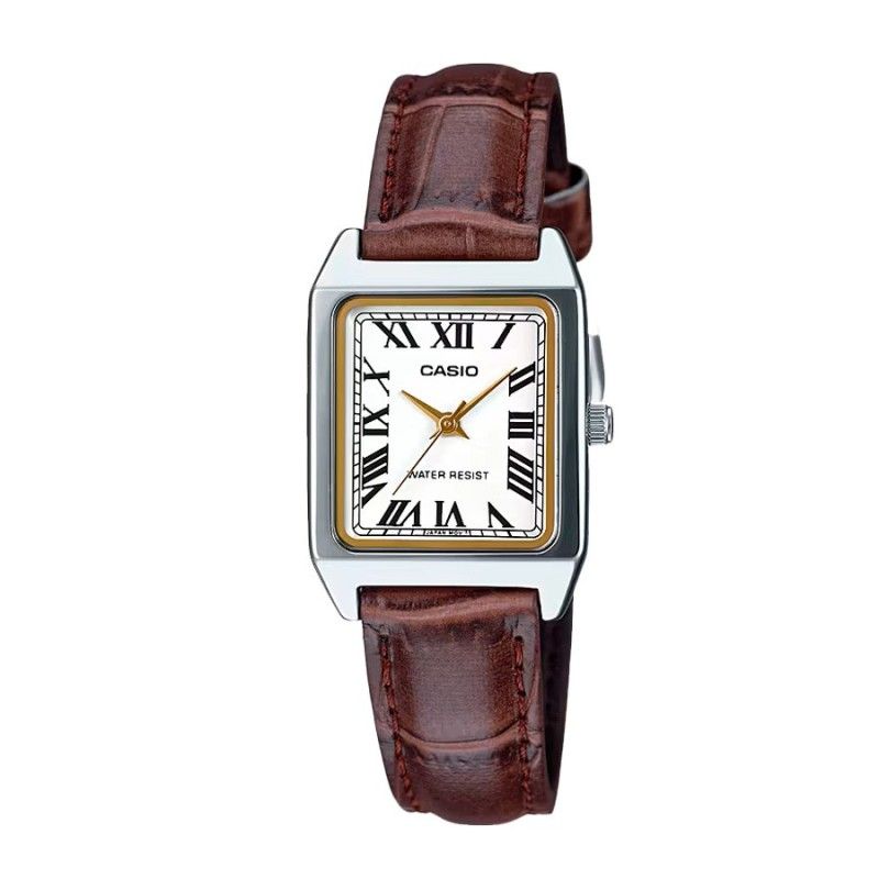 Casio LTP-V007L-7B2 women's analog watch – classic rectangular design with leather strap
