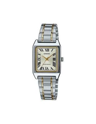 Casio LTP-V007SG-9B Rectangular Watch – Two-Tone Stainless Steel Strap