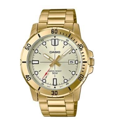 Casio Men's Analog Watch MTP-VD01G-9E with Steel Strap