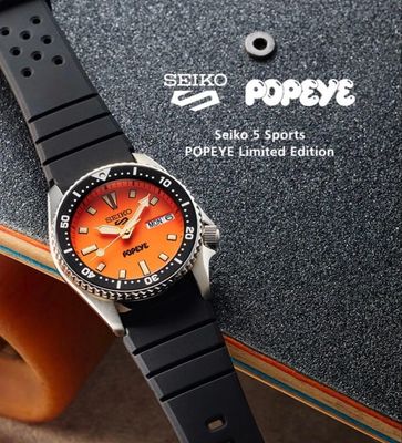 Seiko 5 Sports SKX Men's Automatic Watch “Popeye” HDB013J 38mm Limited Edition 500 JDM Made in Japan Silicone Strap 100m WR JDM (Japanese Domestic Market) Seiko 5 Sports SKX Men's Automatic Watch “Popeye” HDB013J 38mm Limited Edition 500 JDM Made in Japan Silicone Strap 100m WR JDM (Japanese Domestic Market)