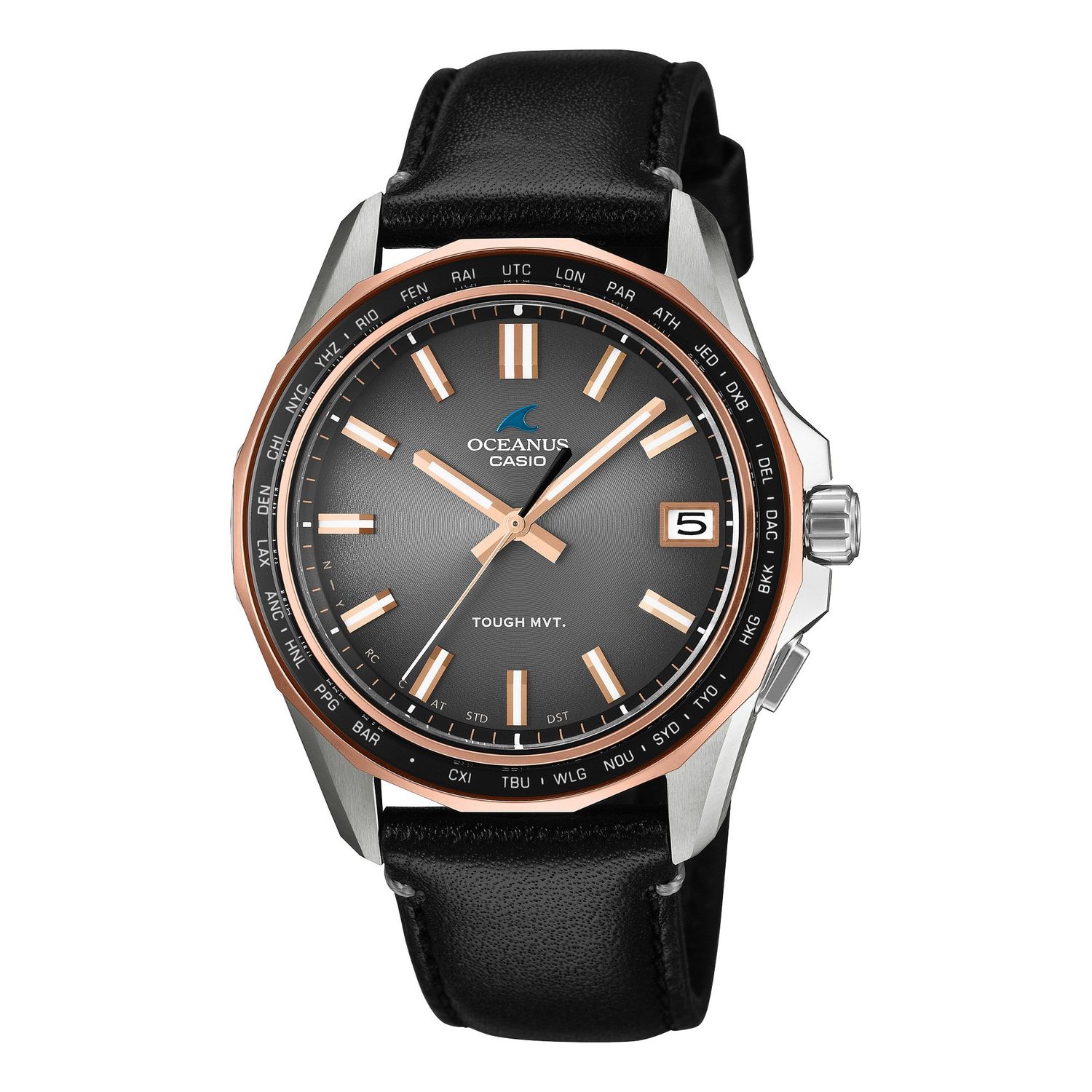 Casio Oceanus Manta OCW-S400RL-8AJR Limited Edition 300 JDM Solar-Powered Bluetooth Radio-Controlled Titanium Watch made in Japan, with leather strap and sapphire crystal (JDM: Japanese domestic market)