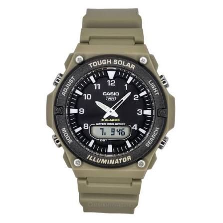 Casio AQ-S820W-5A JDM Men's Solar Watch – 52.2 mm × 46.6 mm × 13.8 mm – World Time – 100m Water Resistance