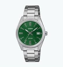 Original Casio UTP-1302PD-1AV Men's Elegant Stainless Steel Watch with green Dial