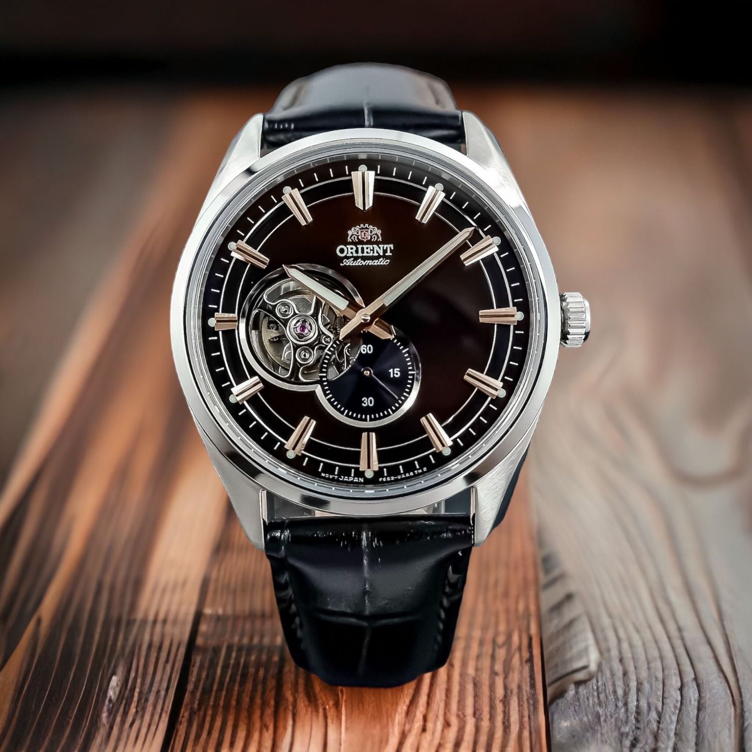 Orient Stretto RA-AR0005Y Men's Automatic Watch, 40.8 mm, Sapphire Crystal, Leather Strap, 50 m Water Resistance, Cal. F6S22