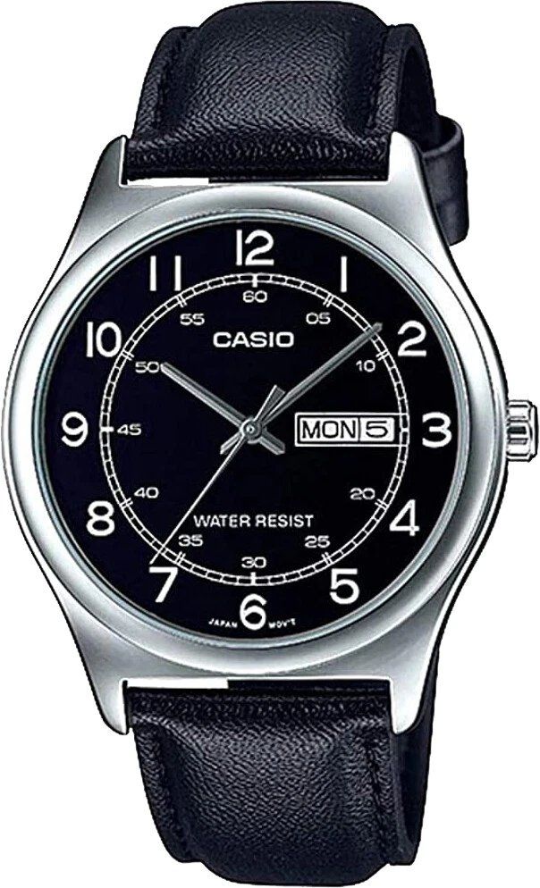 Casio Classic MTP-V006L-1B2 Men's Classic Quartz Watch 45.1 × 38 × 9.4 mm, 46 grams, leather strap
