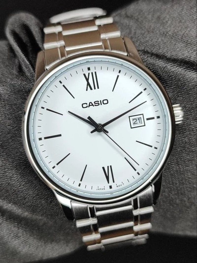 Casio Classic MTP-V002D-7B3 Men's Classic Quartz Watch, 44 × 37 × 9.6 mm, Steel Strap