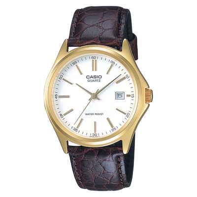 Casio MTP-1183Q-7A Classic Men's Quartz Watch, 38.5 mm, 30 m, Leather Strap