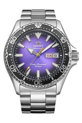 Orient Kamasu Murasaki Uni (Japanese sea urchin) Men's Automatic Diving Watch RA-AA0827V Limited Edition 41.8 mm, 200 m Water Resistance, Sapphire Crystal, Stainless Steel Strap Orient Kamasu Murasaki Uni (Japanese sea urchin) Men's Automatic Diving Watch RA-AA0827V Limited Edition 41.8 mm, 200 m Water Resistance, Sapphire Crystal, Stainless Steel Strap