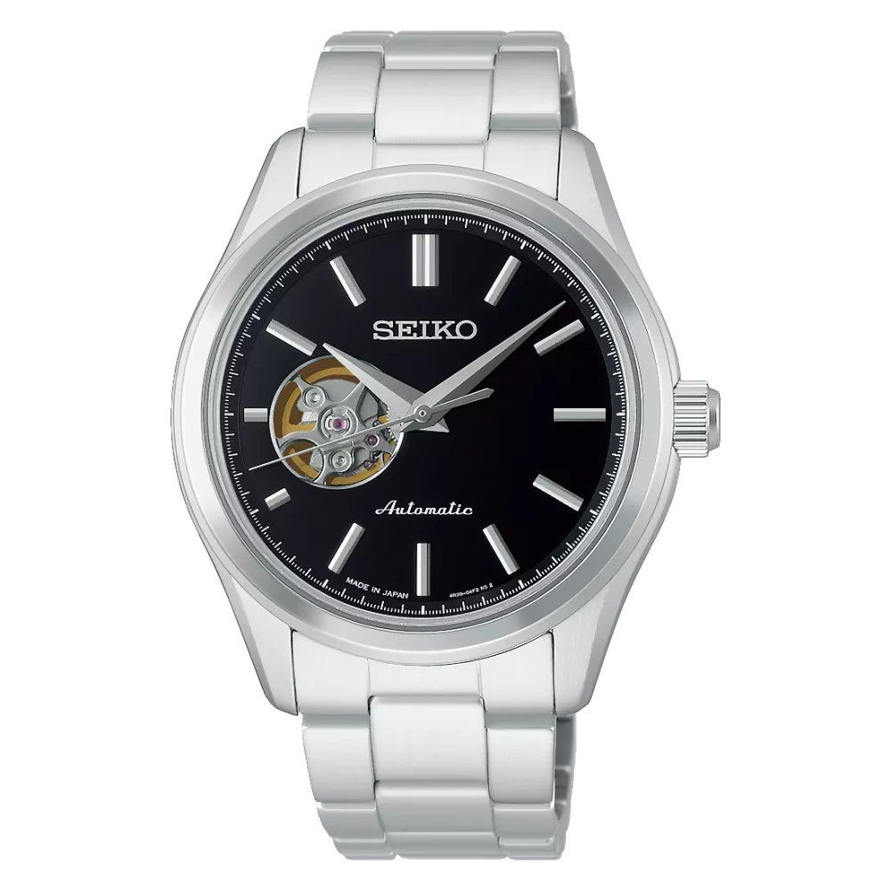 Seiko OpenHeart HFB003J JDM Men's Automatic Watch, 40mm, Cal. 4R38, 100m Water Resistance, Steel Strap, Made in Japan (JDM—Japanese Domestic Market)