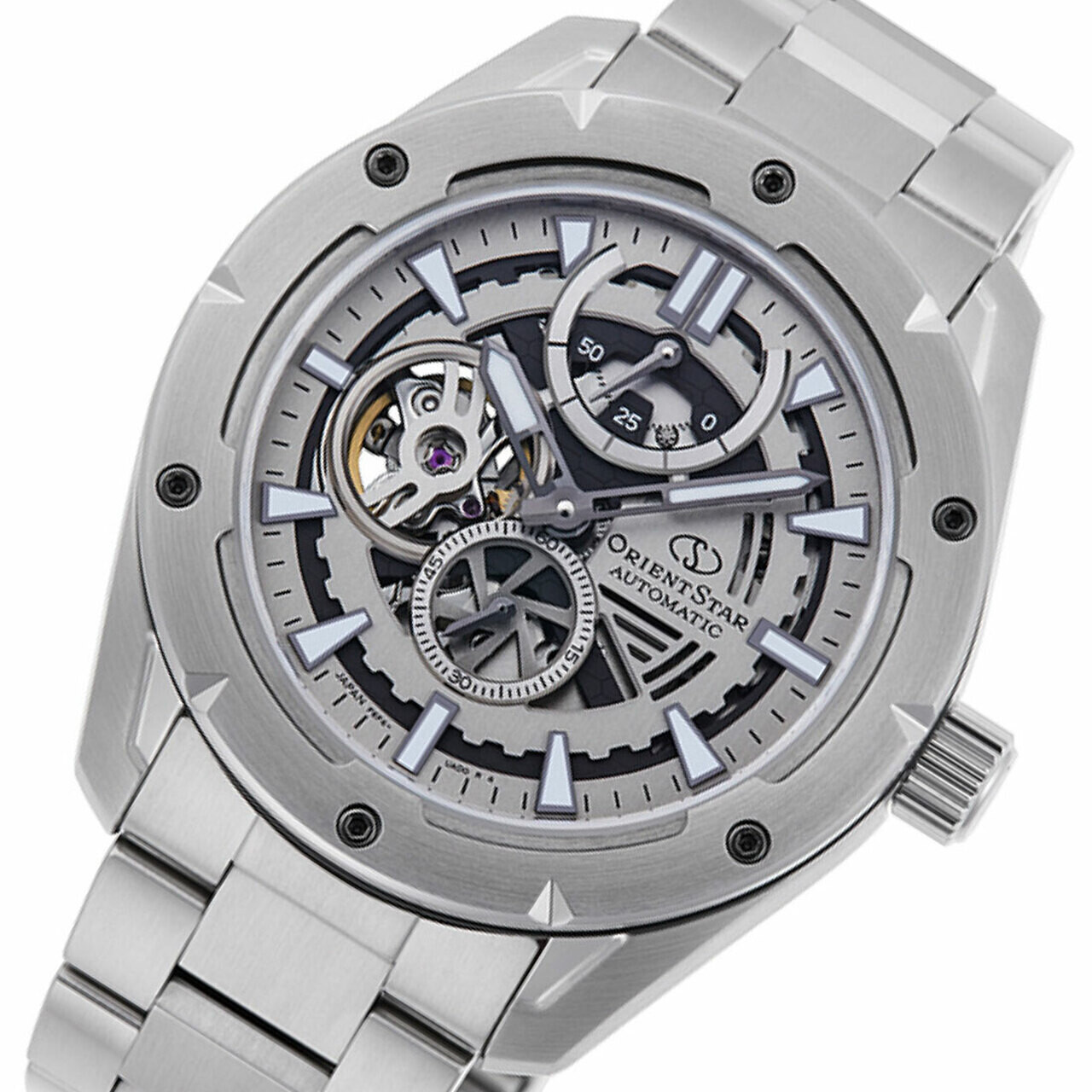 Orient Star Avant-Garde Skeleton Men's Automatic Watch RK-AV0A02S JDM 43.2mm Sapphire Crystal, Steel Strap, Water-Resistant to 100m, Made in Japan JDM (Japanese Domestic Market)