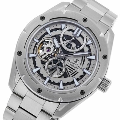 Orient Star Avant-Garde Skeleton Men's Automatic Watch RK-AV0A02S JDM 43.2mm Sapphire Crystal, Steel Strap, Water-Resistant to 100m, Made in Japan JDM (Japanese Domestic Market)