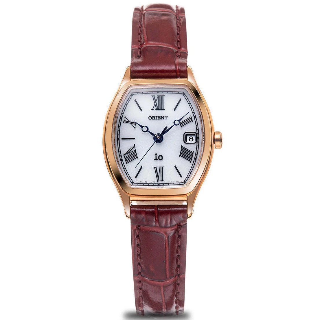 Orient iO Natural &amp; Plain RN-WG0014S Women's Solar Watch, 24.1mm, Sapphire Crystal, Leather Strap (JDM—Japanese Domestic Market)