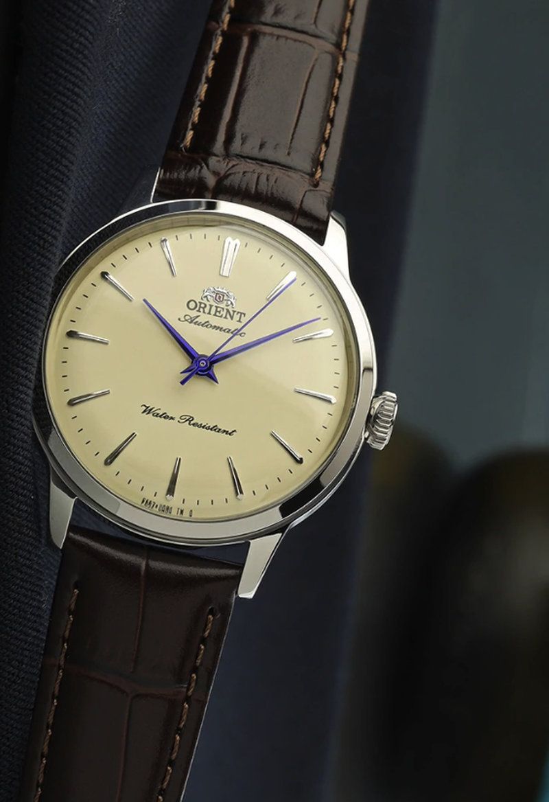 Orient Bambino Unisex Automatic Watch “Netsuke” (根付) (Japanese Miniature) RA-BB0104Y 36.4 mm 30 m WR Cal. F6524 Leather Strap