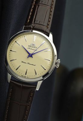 Orient Bambino Unisex Automatic Watch “Netsuke” (根付) (Japanese Miniature) RA-BB0104Y 36.4 mm 30 m WR Cal. F6524 Leather Strap