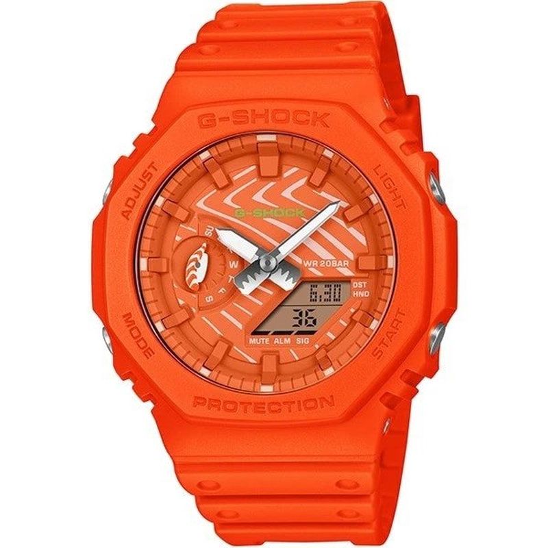 Casio G-Shock Sushi Salmon GA-2100SSH-4AJR Men's Sports Watch, JDM Special Edition, 48.5 × 45.4 × 11.8 mm, Made in Japan, 200m Water Resistance, Shock-Resistant, JDM (Japanese Domestic Market)