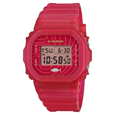 Casio G-Shock "SUSHI MAGURO" digital watch for men DW-5600SSH-4JR  Special Edition, JDM (Japanese Domestic Market exclusive), 48.9 × 42.8 × 13.4 mm, made in Japan, shock-resistant, 200m water-resistant.