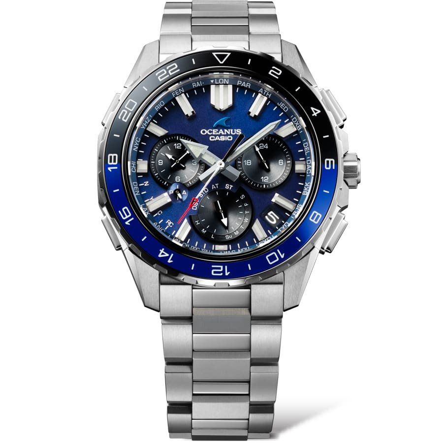 Casio Oceanus Cachalot OCW-P3000-2AJF JDM Men's Radio-Controlled Titanium Bluetooth Solar Watch, 42.9 mm, 100 m WR, Sapphire Crystal, 100 m WR, Zaratsu Finish, Made in Japan, Neobrite, JDM (Japanese Domestic Market)