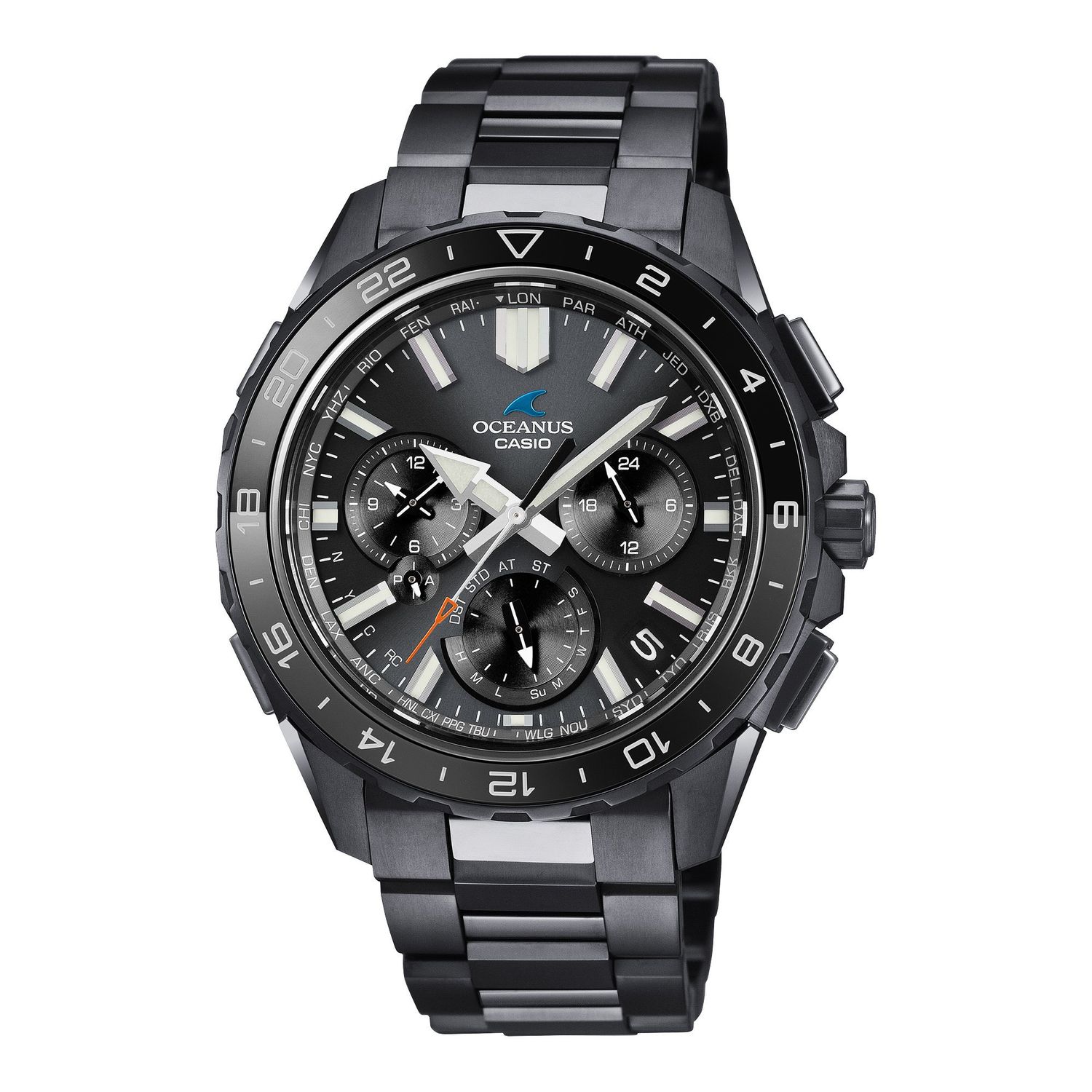 Casio Oceanus Cachalot OCW-P3000B-1AJF JDM Radio-Controlled Solar Bluetooth Titanium Watch, 42.9 mm, 100 m Water Resistance, Anti-Reflective Zaratsu Sapphire Crystal, Made in Japan (JDM—Japanese Domestic Market)