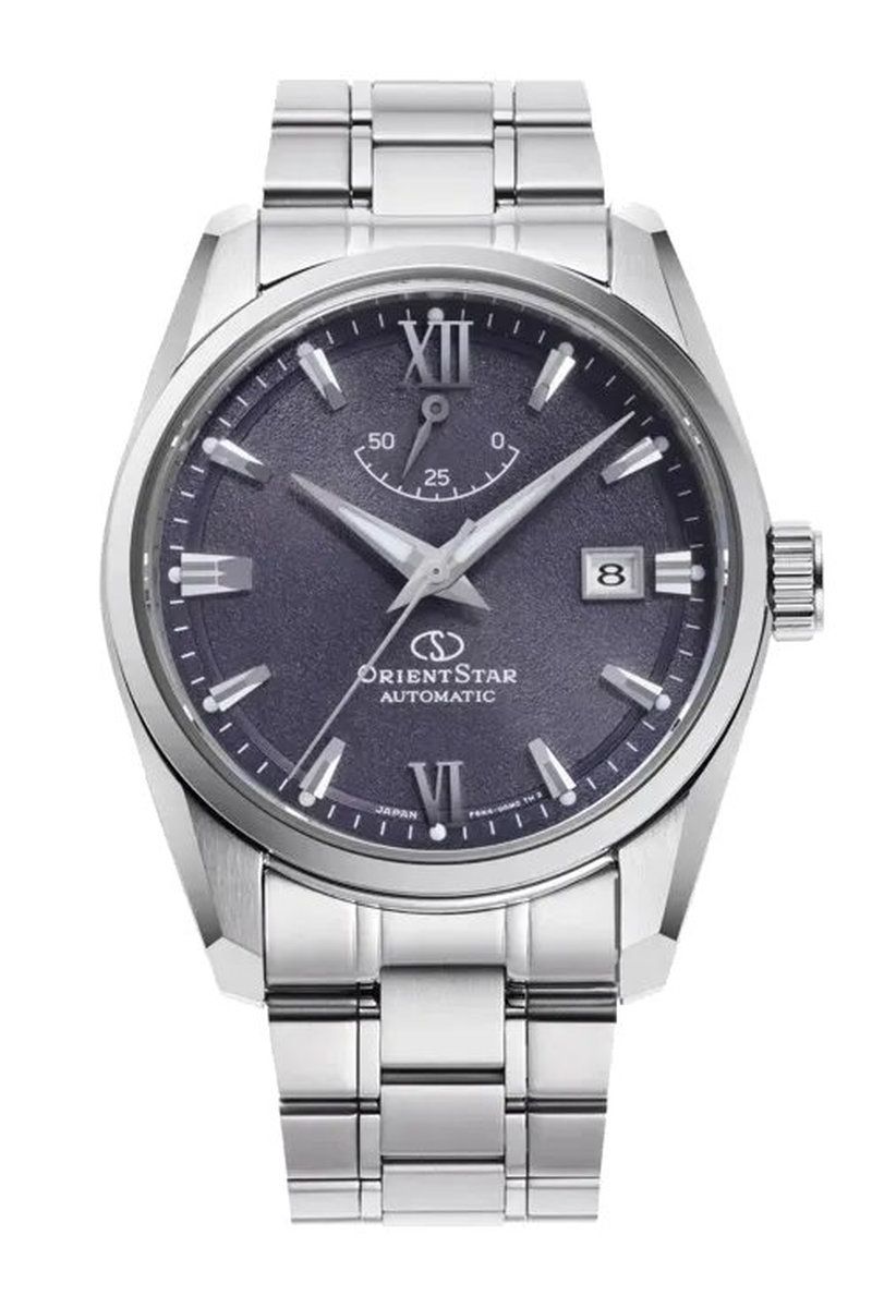 Orient Star Contemporary Date Violet Shinkai Men's Automatic Watch RE-AU0112V 38.5MM Made in Japan 100m WR Sapphire Crystal Stainless Steel Strap