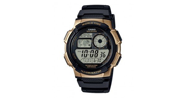 Reloj Casio Digital AE-1000W-1A3 men's watch resin strap - world time - alarm - led light