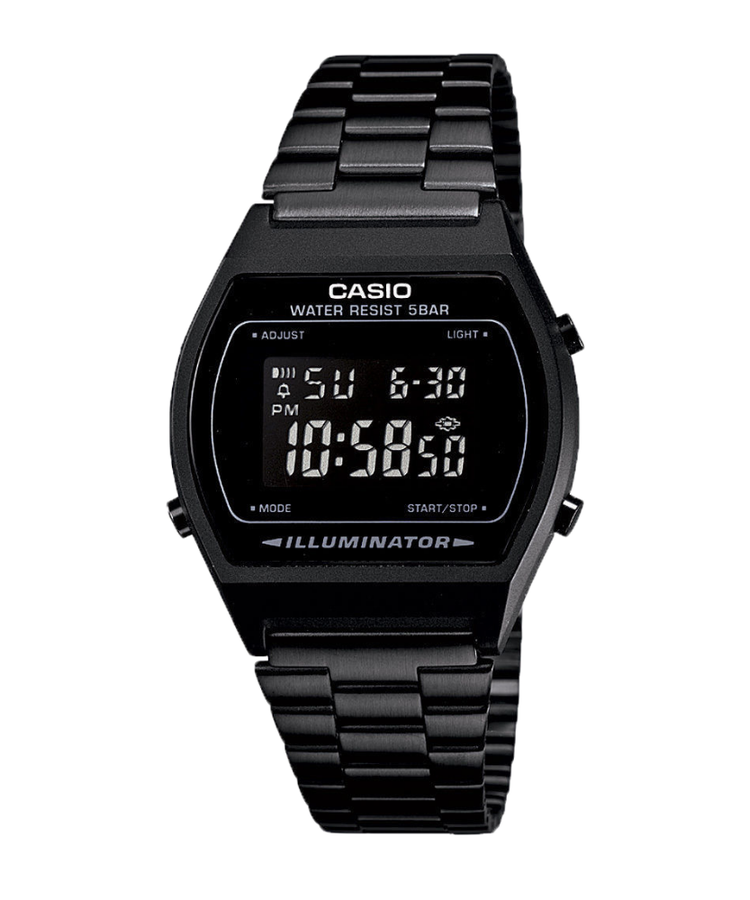 Casio Retro Watch B640WB-1B LED Light Alarm Steel Strap