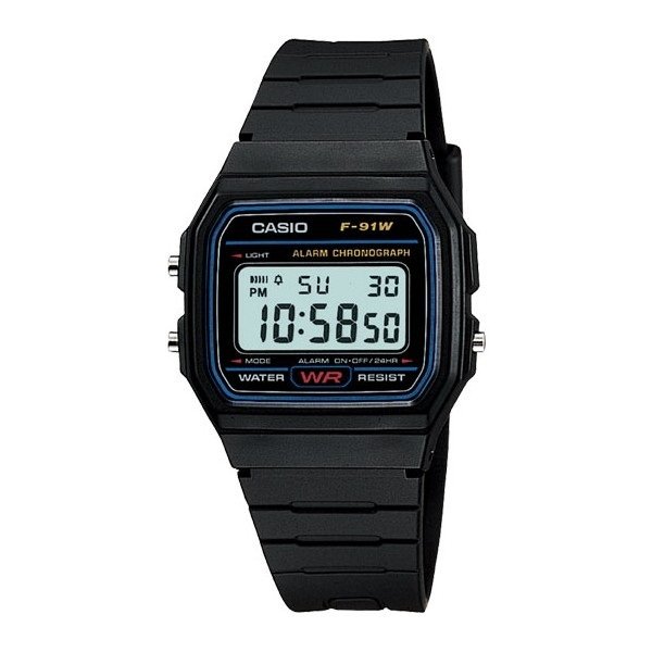 Reloj digital Vintage Informal Casio f91w retro - alarma luz led (Original)