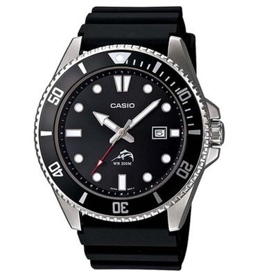 Casio Marlin Duro MDV-106-1A  44mm B. Gates divers watch rubber band black dial 44mm sport men's divers watch