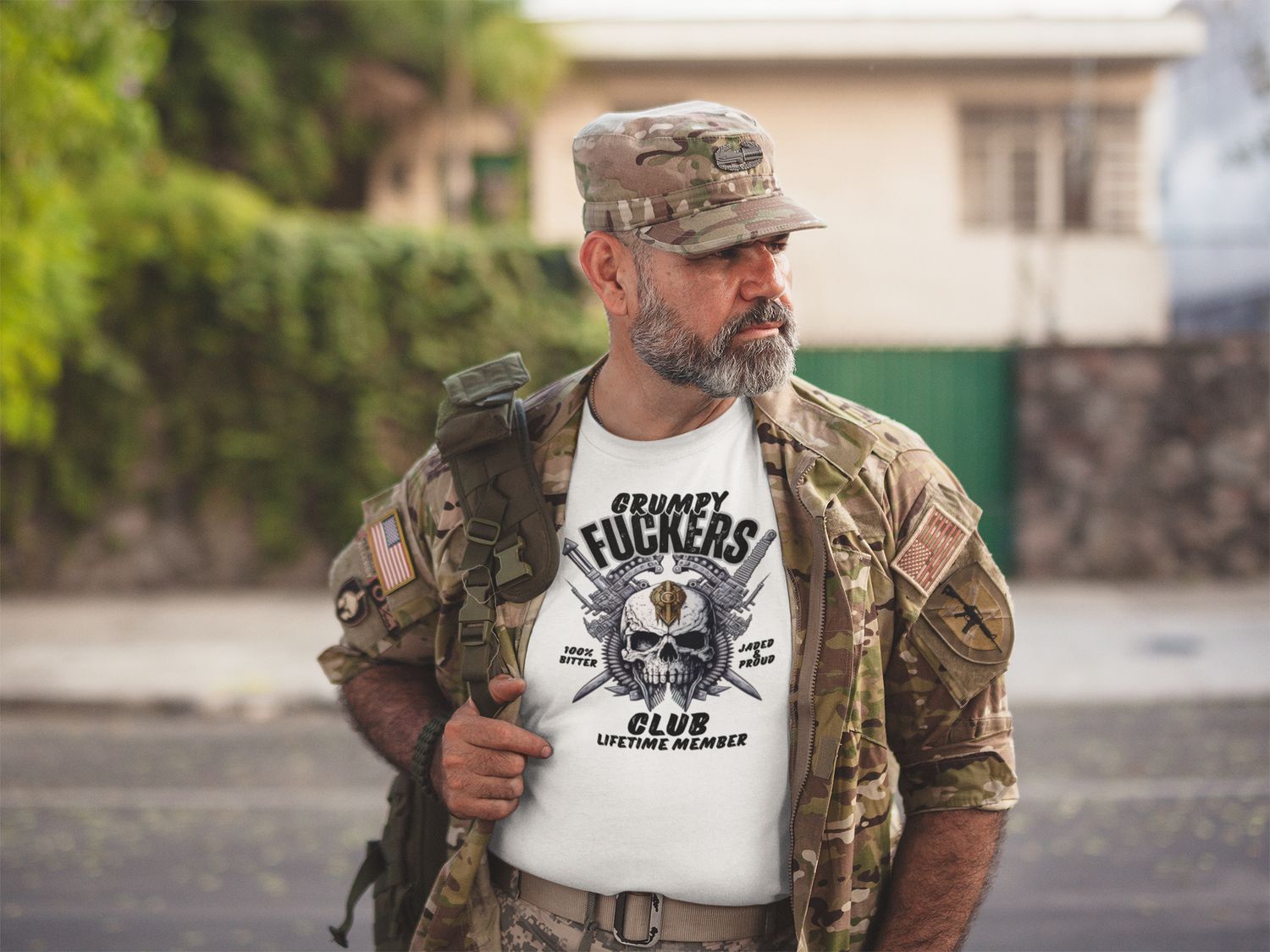 Grumpy Fuckers Club, Shirt Color: White