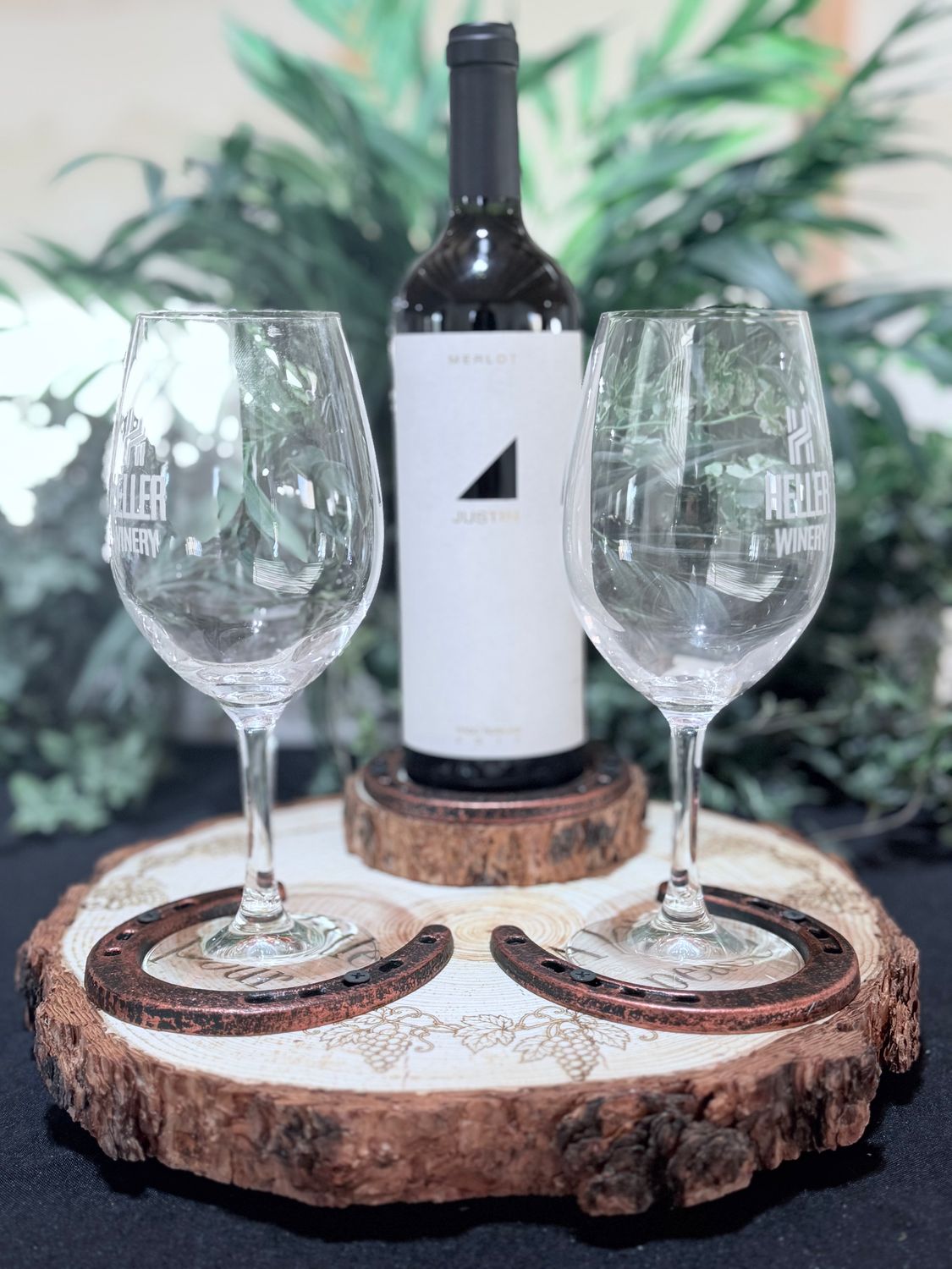 Custom Horseshoe Wine Serving Board