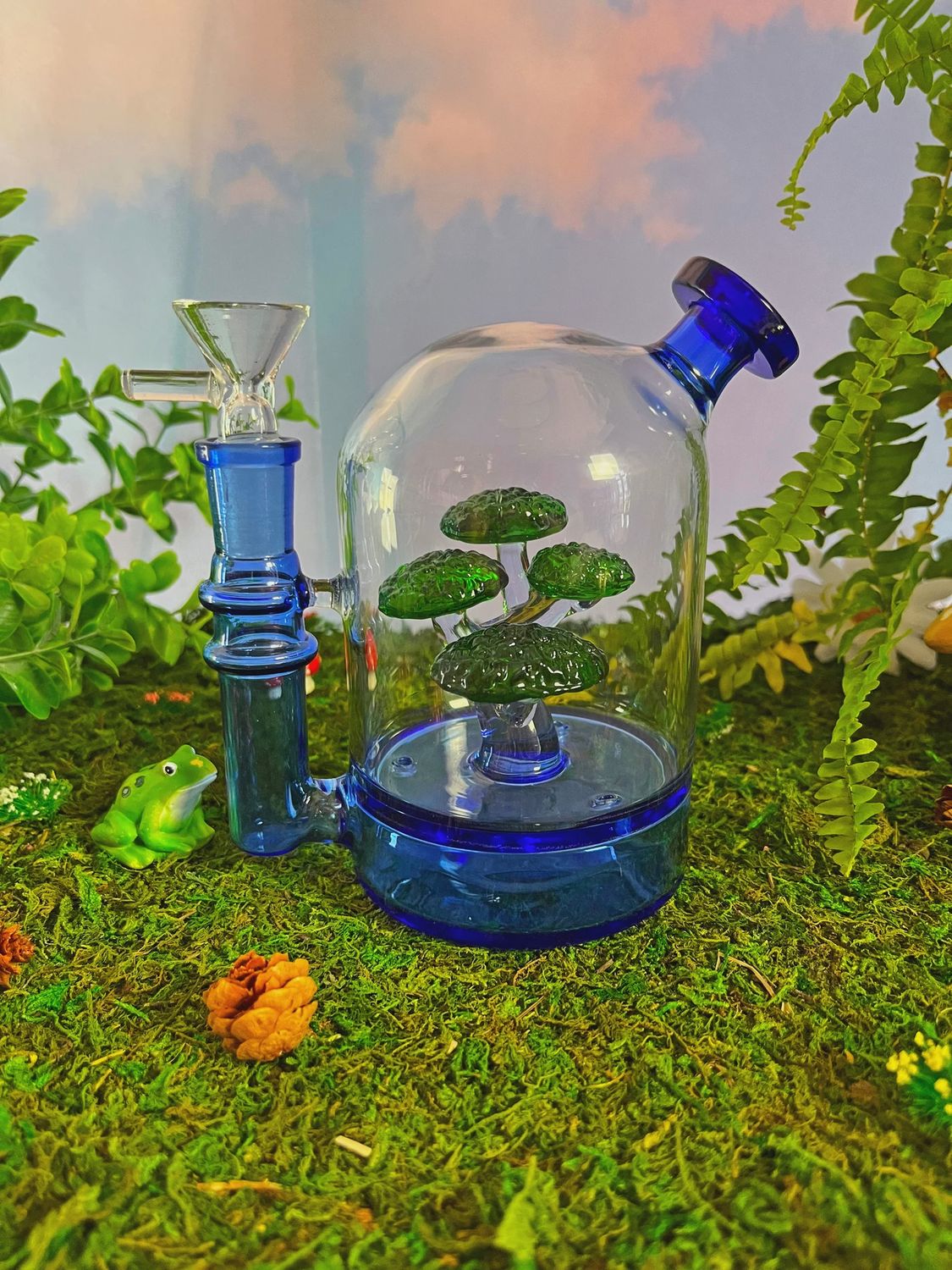 Bonsai Tree Dome Water Pipe, Colour: Blue