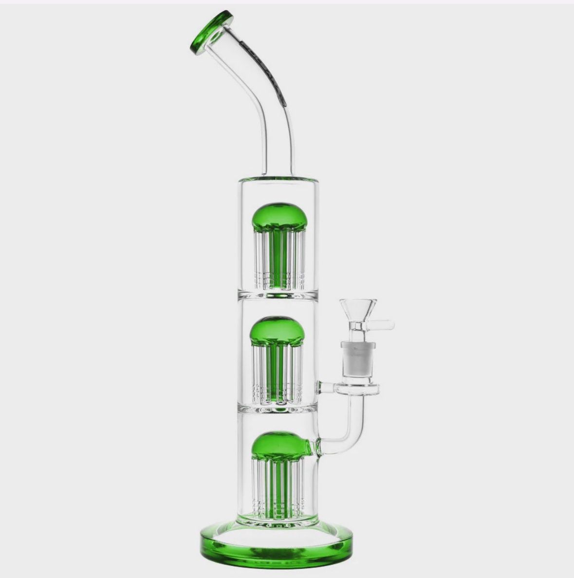 Pulsar Triple Jellyfish Perc Water Pipe, Colour: Green