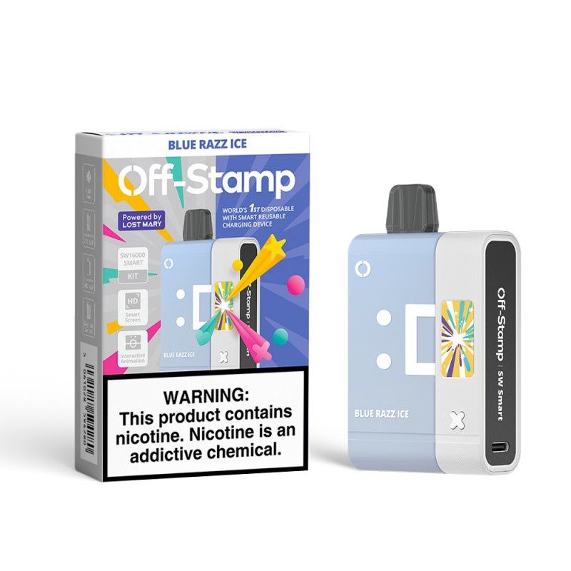 Off-Stamp SW16000 Disposable Smart Kit, Flavor: White + Blue Razz Ice