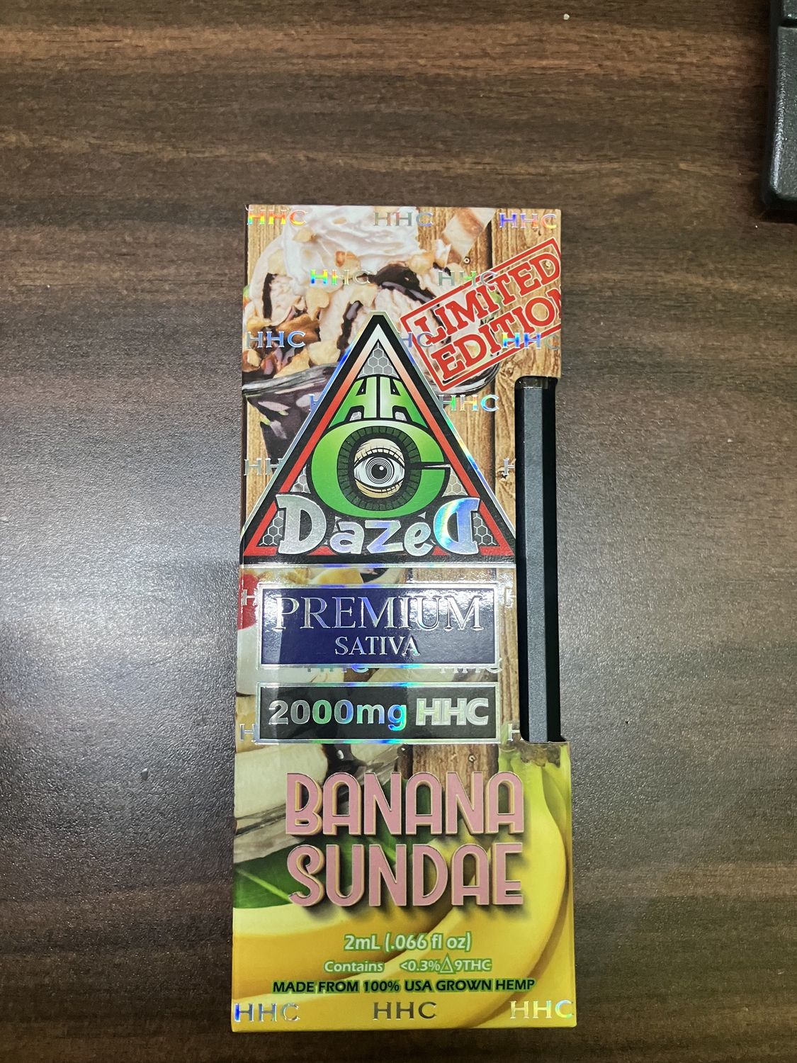 DazeD8 2000mg Disposable, Strain: Banana Sundae