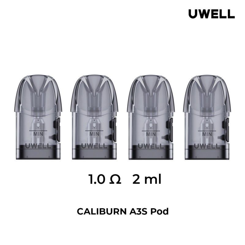 Uwell Caliburn A3S Refillable Pods 4pk, ohm: 0.8 ohm