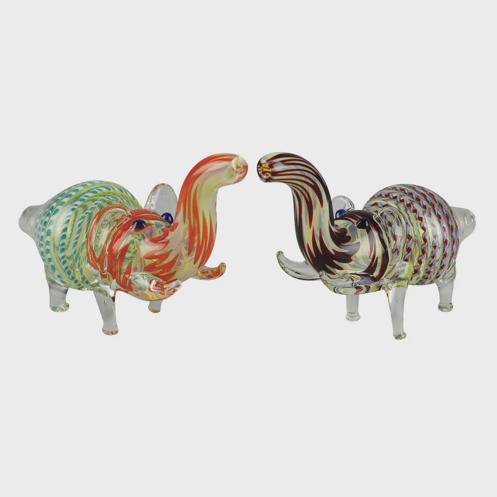 Festive Elephant Glass Hand Pipe