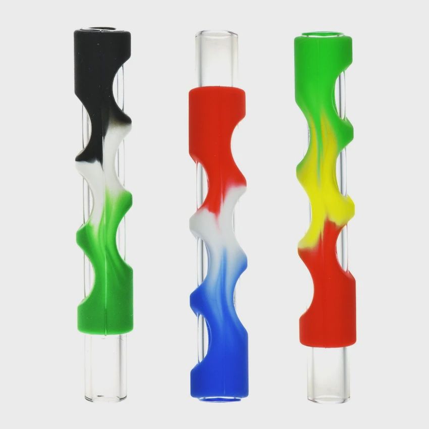Holey Silicone Wrapped Glass One Hitter | 4&quot; | Colors Vary