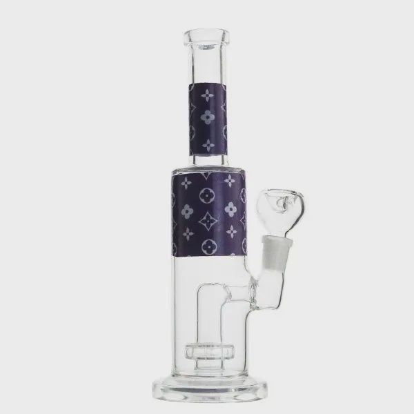 “Louis Vuitton” Straight Shower-head Glass Waterpipe, Colour: blue