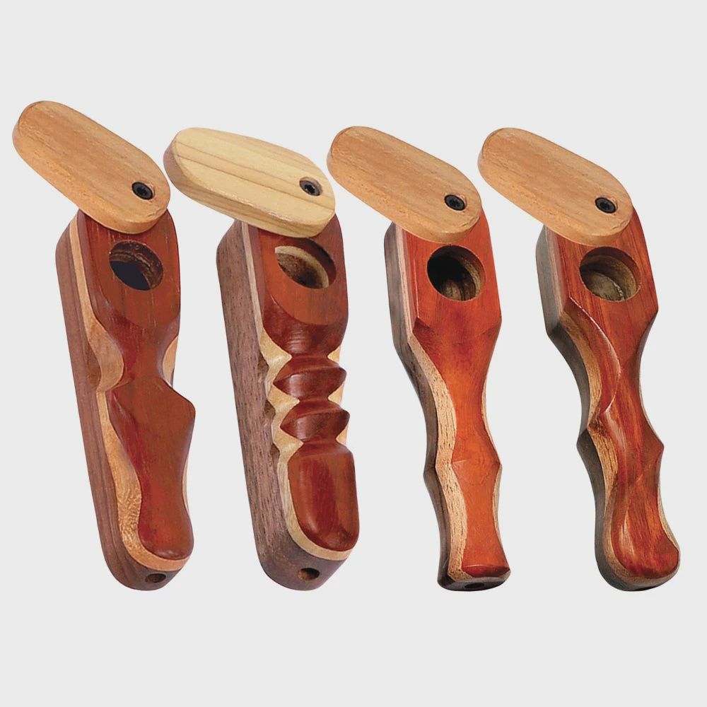 Swivel Lid Wood Hand Pipe | 5&quot; | Styles Vary