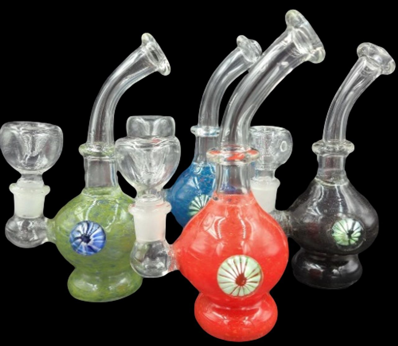 6&quot; Ball Rig/Bongs with Marble | Assorted Colors | Comes with Flower Bowl