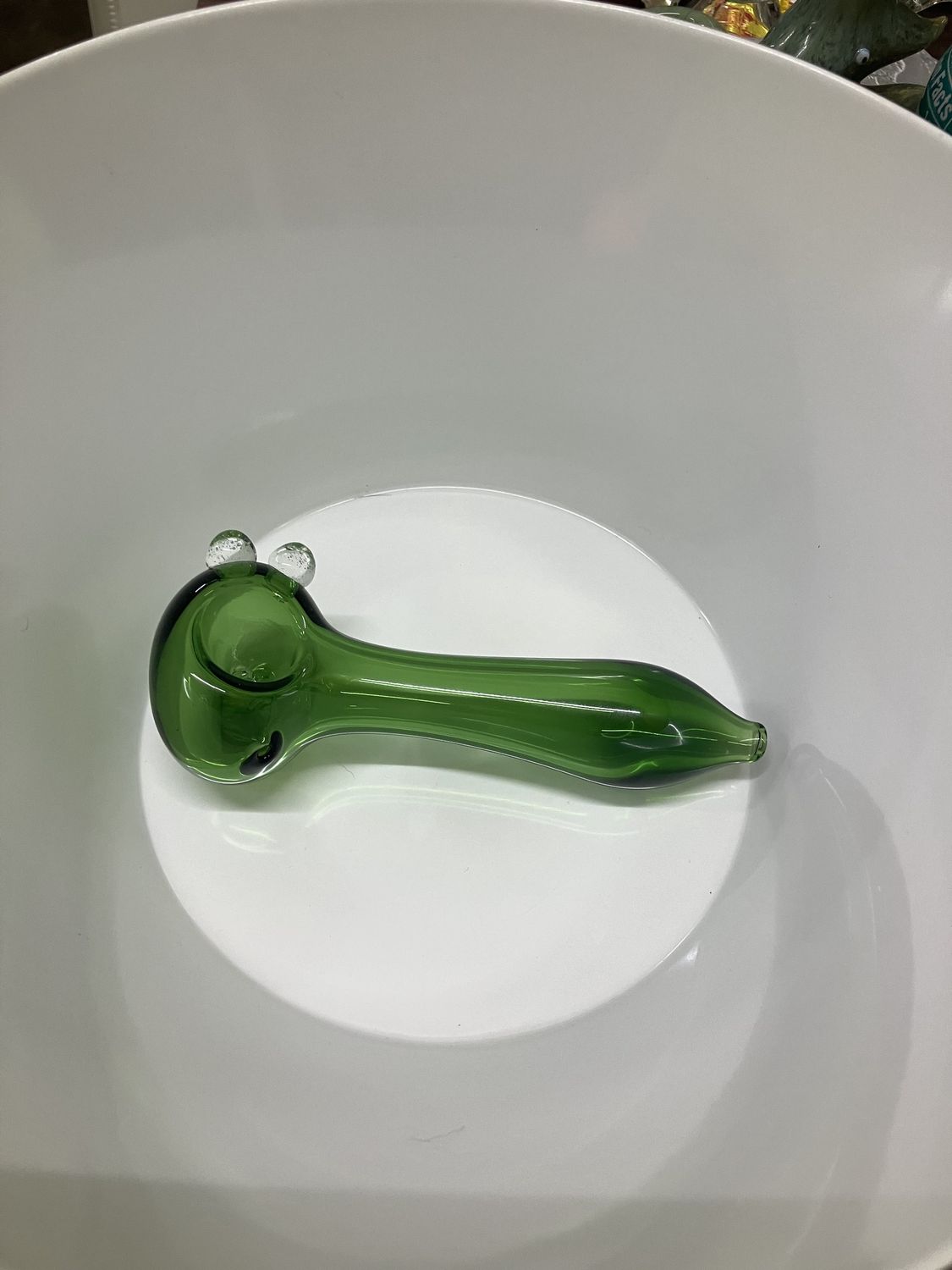 Green Glass Spoon Pipe | 5.5&quot;