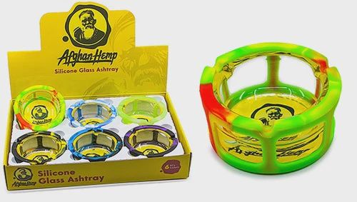 Afghan Hemp Silicone Lined Glass Ashtray
