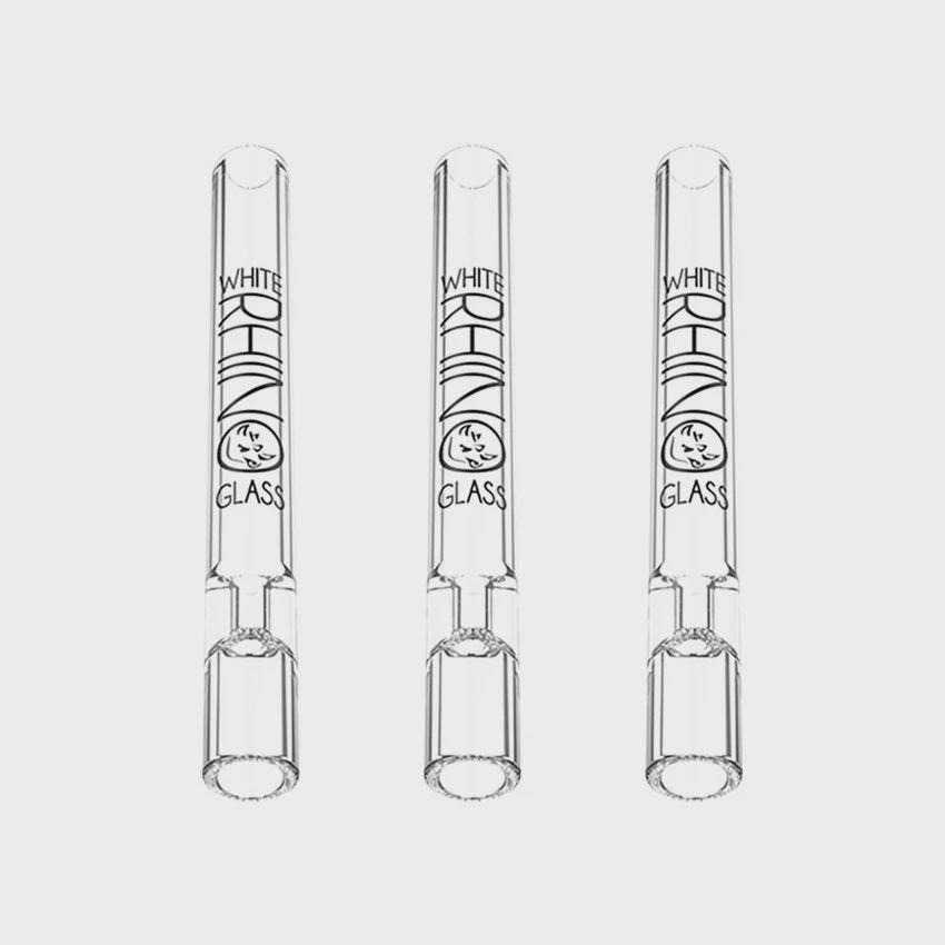 White Rhino Glass Chillum | Silicone Cap | 4.25&quot;
