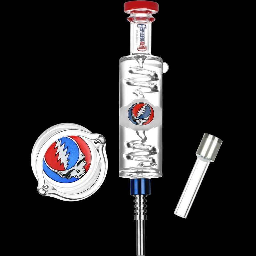 The Grateful Dead x Pulsar Steal Your Face Glycerin Glass Dab Straw | 8.5&quot;