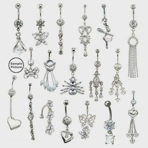 CZ Dangle Belly Ring