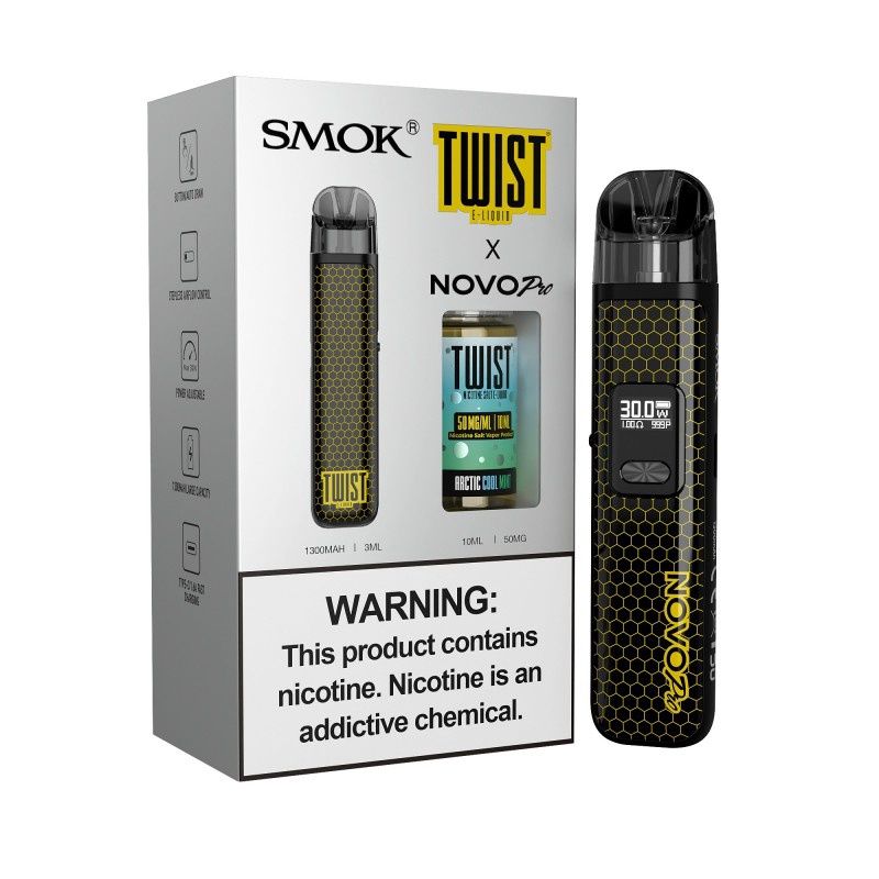 Twist Salt x Smok Novo Pro - E-Liquid + Device Bundle, Flavor: Arctic Cool Mint 50mg