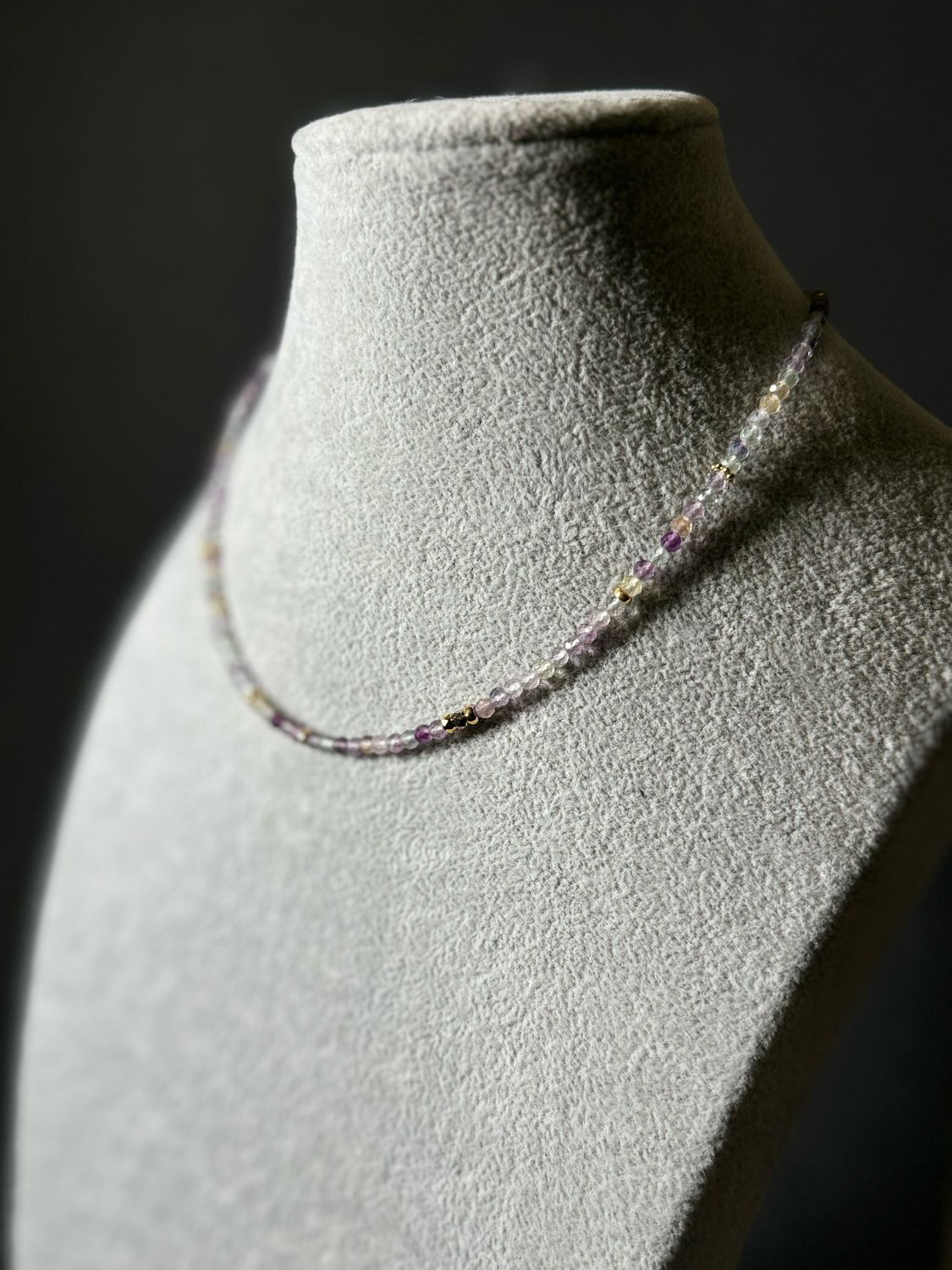Necklace Seed Beads Transparent Gold