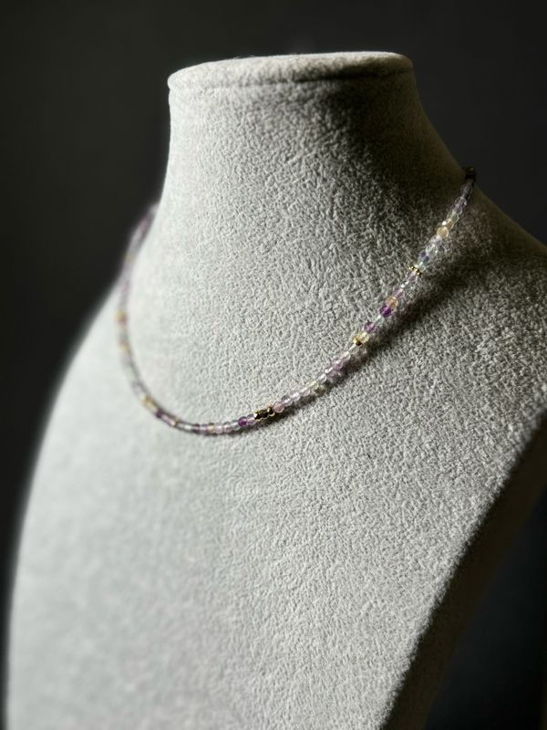 Necklace Seed Beads Transparent Gold