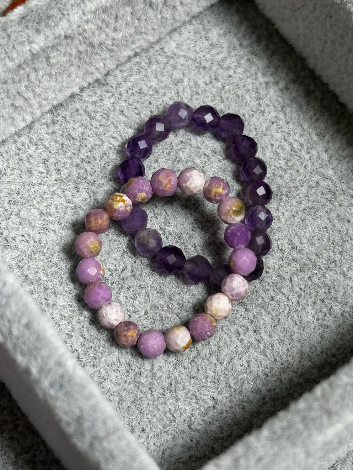 Rings Seed Beads Green Purple