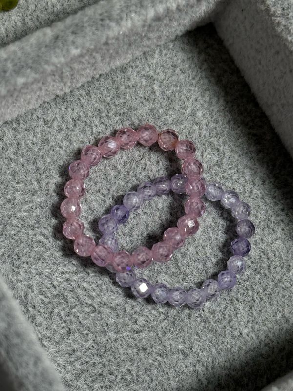 Rings Seed Beads Pink/Purple